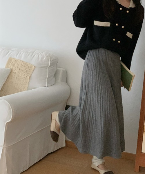 ソフトプリーツAラインニットスカート（スカート）｜Diosfront（ディオスフロント）