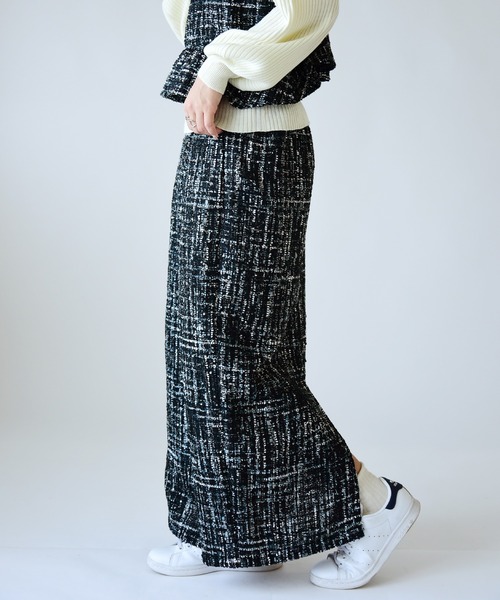 and it_（アンドイット）の「ミックスツイードタイトスカート（スカート・レディース・グレー/ブラック・M）」の4枚目の写真
