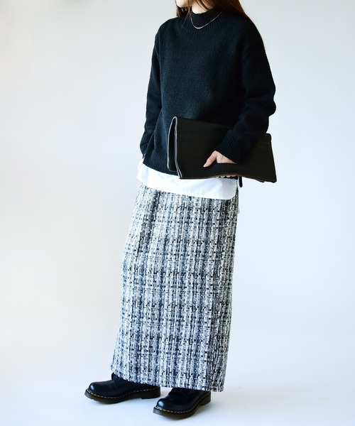 and it_（アンドイット）の「ミックスツイードタイトスカート（スカート・レディース・グレー/ブラック・M）」の10枚目の写真