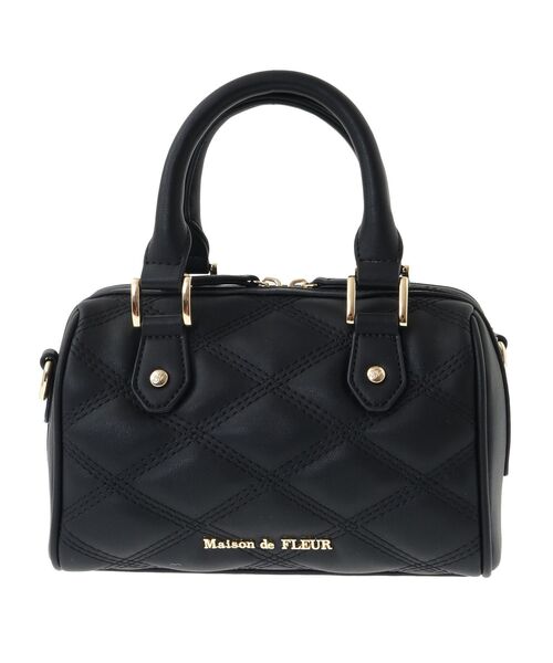 Maison de FLEUR(メゾンドフルール)の「キルティングボストンSバッグ(ボストンバッグ・レディース・ブルー系その他5/ブラック・FREE)」の14枚目の写真
