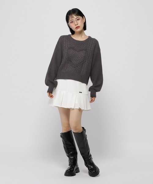 3.3 Field Trip （3.3フィールドトリップ）の「3.3 Field Trip／ハートニットプルオーバー（ニット/セーター・レディース・ホワイト/ネイビー/チャコール・FREE）」の17枚目の写真