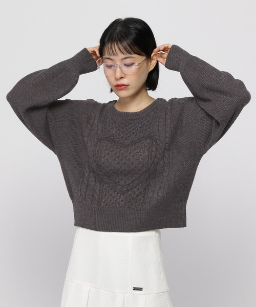 3.3 Field Trip （3.3フィールドトリップ）の「3.3 Field Trip／ハートニットプルオーバー（ニット/セーター・レディース・ホワイト/ネイビー/チャコール・FREE）」の19枚目の写真