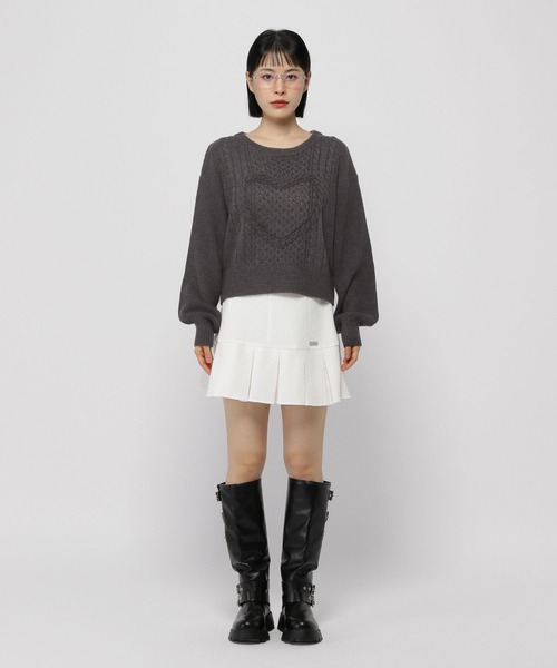 3.3 Field Trip （3.3フィールドトリップ）の「3.3 Field Trip／ハートニットプルオーバー（ニット/セーター・レディース・ホワイト/ネイビー/チャコール・FREE）」の21枚目の写真