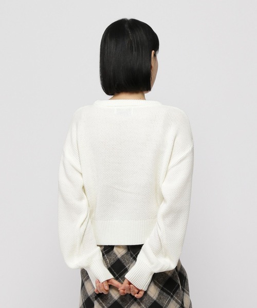 3.3 Field Trip （3.3フィールドトリップ）の「3.3 Field Trip／ハートニットプルオーバー（ニット/セーター・レディース・ホワイト/ネイビー/チャコール・FREE）」の8枚目の写真