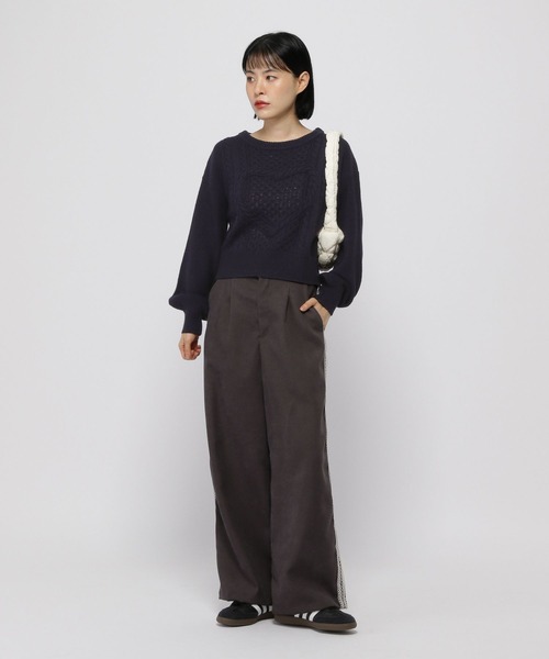 3.3 Field Trip （3.3フィールドトリップ）の「3.3 Field Trip／ハートニットプルオーバー（ニット/セーター・レディース・ホワイト/ネイビー/チャコール・FREE）」の11枚目の写真