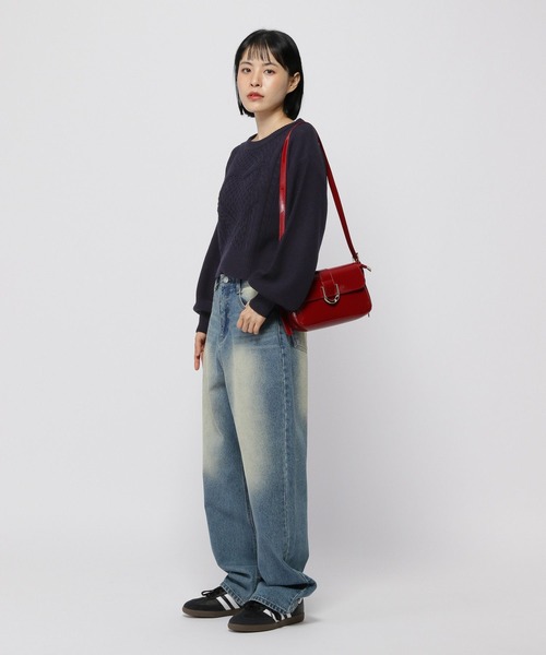 3.3 Field Trip （3.3フィールドトリップ）の「3.3 Field Trip／ハートニットプルオーバー（ニット/セーター・レディース・ホワイト/ネイビー/チャコール・FREE）」の13枚目の写真