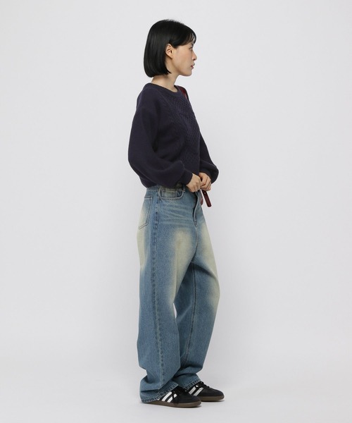 3.3 Field Trip （3.3フィールドトリップ）の「3.3 Field Trip／ハートニットプルオーバー（ニット/セーター・レディース・ホワイト/ネイビー/チャコール・FREE）」の14枚目の写真