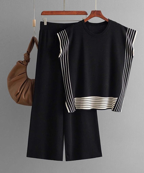 変形スリーブパンツセットアップ（ニット/セーター）｜CADBURY  