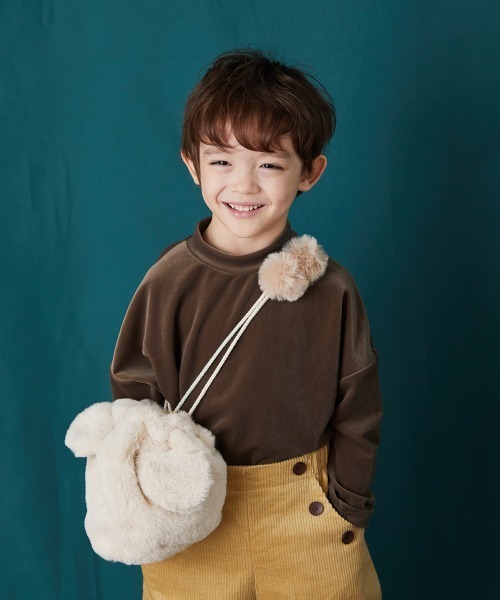 riziere（リジェール）の「巾着収納くま耳ファー帽子（ニットキャップ/ビーニー・キッズ・アイボリー・FREE）」の13枚目の写真