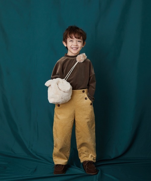 riziere（リジェール）の「巾着収納くま耳ファー帽子（ニットキャップ/ビーニー・キッズ・アイボリー・FREE）」の12枚目の写真