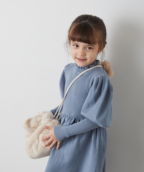 riziere（リジェール）の「巾着収納くま耳ファー帽子（ニットキャップ/ビーニー・キッズ・アイボリー・FREE）」の10枚目の写真