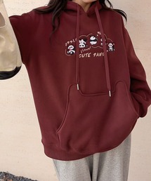 裏起毛刺繍プルオーバーパーカー