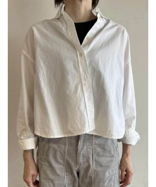オーガニックコットン ポプリン クロップド ビッグシャツ