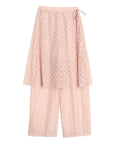 CALNAMUR（カルナムール）の「LACE LAYERED SKPT/レースレイヤードスカートパンツ（その他パンツ・レディース・ホワイト/ピンク/ブラック・FREE）」の3枚目の写真