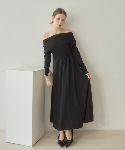 Birthday room（バースデイルーム）の「〈オケージョン対応〉〈リボン着脱可能〉マルチwayオフショルダーワンピース / multi way off shoulder one-piece（ワンピース・レディース・ブラック/アイボリー・FREE）」の17枚目の写真