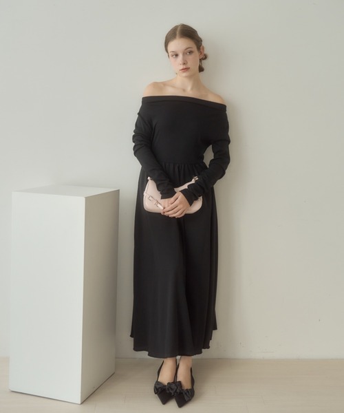 Birthday room（バースデイルーム）の「〈オケージョン対応〉〈リボン着脱可能〉マルチwayオフショルダーワンピース / multi way off shoulder one-piece（ワンピース・レディース・ブラック/アイボリー・FREE）」の6枚目の写真