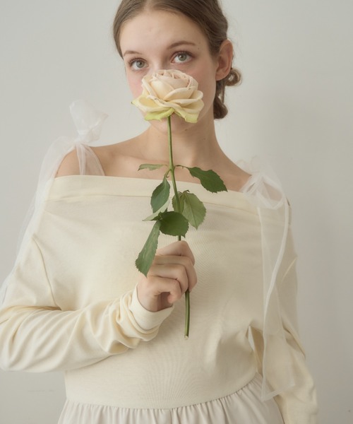 Birthday room（バースデイルーム）の「〈オケージョン対応〉〈リボン着脱可能〉マルチwayオフショルダーワンピース / multi way off shoulder one-piece（ワンピース・レディース・ブラック/アイボリー・FREE）」の7枚目の写真