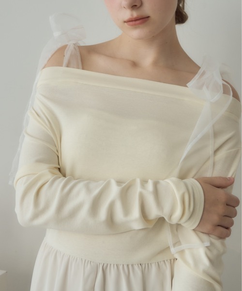 Birthday room（バースデイルーム）の「〈オケージョン対応〉〈リボン着脱可能〉マルチwayオフショルダーワンピース / multi way off shoulder one-piece（ワンピース・レディース・ブラック/アイボリー・FREE）」の8枚目の写真