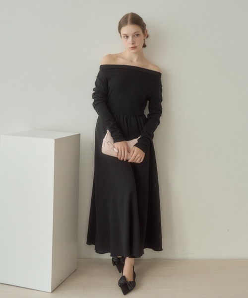 Birthday room（バースデイルーム）の「〈オケージョン対応〉〈リボン着脱可能〉マルチwayオフショルダーワンピース / multi way off shoulder one-piece（ワンピース・レディース・ブラック/アイボリー・FREE）」の16枚目の写真