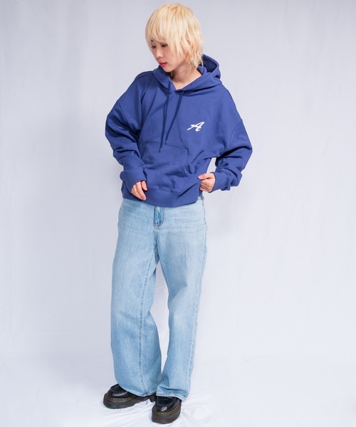 Alite cloth(アリーテクロス)の「ワンポイント刺繍パーカー(パーカー・レディース・ブラック/ホワイト/ネイビー/ベージュ・L/M)」の6枚目の写真