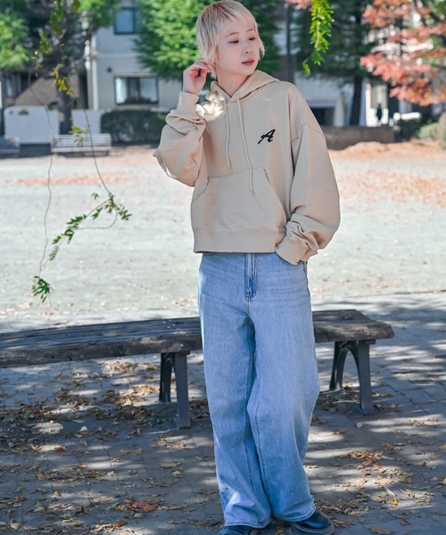 Alite cloth(アリーテクロス)の「ワンポイント刺繍パーカー(パーカー・レディース・ブラック/ホワイト/ネイビー/ベージュ・L/M)」の22枚目の写真