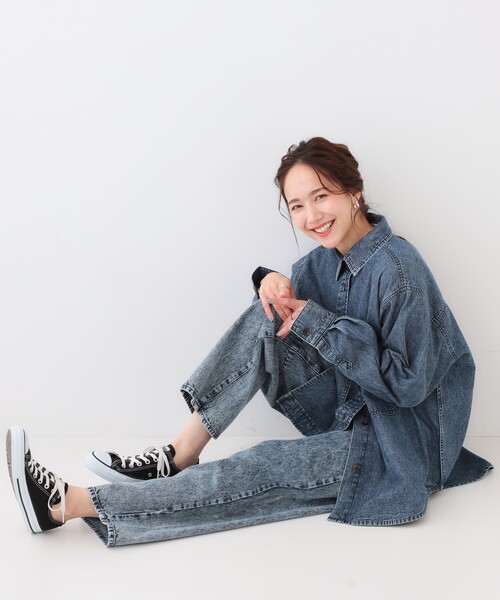 Cutie Blonde（キューティーブロンド）の「【洗える/S-LL】BIGポケット オーバーサイズデニムシャツ（シャツ/ブラウス・レディース・ライトブルー/ネイビー/ブルー・03/02/01/04）」の6枚目の写真