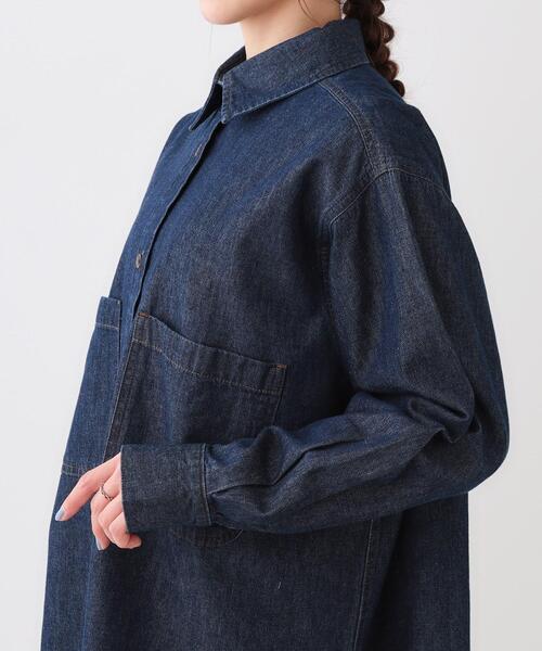 Cutie Blonde（キューティーブロンド）の「【洗える/S-LL】BIGポケット オーバーサイズデニムシャツ（シャツ/ブラウス・レディース・ライトブルー/ネイビー/ブルー・03/02/01/04）」の20枚目の写真