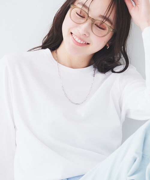 UNTITLED(アンタイトル)の「ドライタッチ ロングスリーブTシャツ(Tシャツ/カットソー・レディース・オフホワイト/チャコールグレー・44/48/00/01/02/03/04)」の8枚目の写真