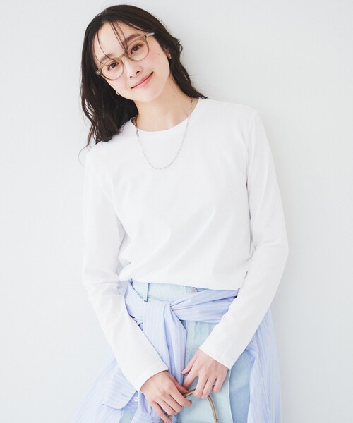 UNTITLED カットソー１５号 セール】【ストレッチ/五分袖】袖ラッフルプルオーバー（Tシャツ
