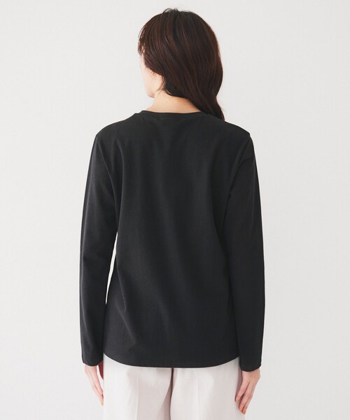 UNTITLED カットソー１５号 セール】【ストレッチ/五分袖】袖ラッフルプルオーバー（Tシャツ
