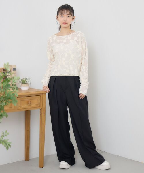 RETRO GIRL(レトロガール)の「総レースインナー(Tシャツ/カットソー・レディース・ナチュラル/ブラック・FREE)」の11枚目の写真
