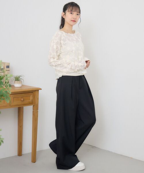 RETRO GIRL(レトロガール)の「総レースインナー(Tシャツ/カットソー・レディース・ナチュラル/ブラック・FREE)」の12枚目の写真