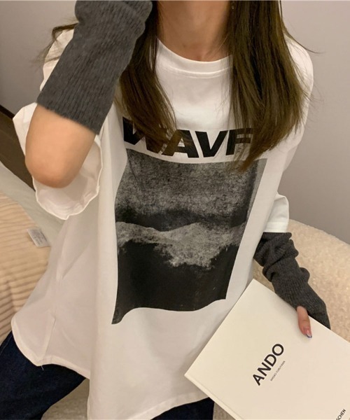 SallyLunn(サリーラン)の「【コーデの主役に】フォトプリントロゴT(Tシャツ/カットソー・レディース・ダークグリーン/ホワイト/ダークブラウン・LARGE/MEDIUM)」の10枚目の写真