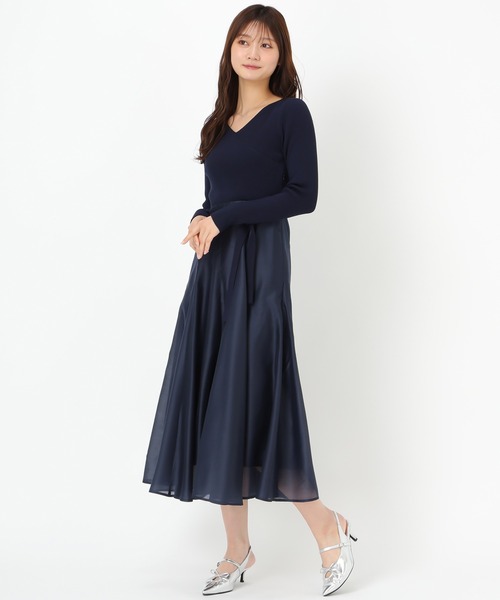 MISCH MASCH(ミッシュマッシュ)の「カシュクールドッキングワンピース(ワンピース・レディース・ネイビー/ブルー・フリ-)」の9枚目の写真