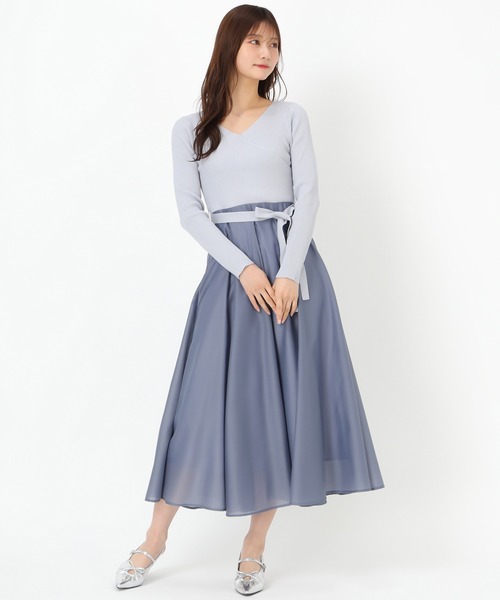 MISCH MASCH(ミッシュマッシュ)の「カシュクールドッキングワンピース(ワンピース・レディース・ネイビー/ブルー・フリ-)」の13枚目の写真