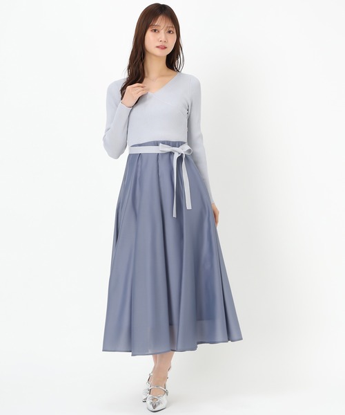MISCH MASCH(ミッシュマッシュ)の「カシュクールドッキングワンピース(ワンピース・レディース・ネイビー/ブルー・フリ-)」の15枚目の写真