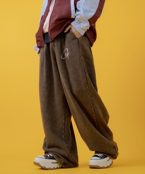 improves（インプローブス）の「グランジ加工 裏毛スウェット タックパンツ（スウェットパンツ・メンズ・ピンク/ブラウン/ブラック/ホワイト・LARGE/MEDIUM）」の3枚目の写真