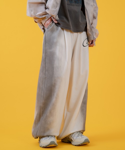 improves（インプローブス）の「グランジ加工 裏毛スウェット タックパンツ（スウェットパンツ・メンズ・ピンク/ブラウン/ブラック/ホワイト・LARGE/MEDIUM）」の5枚目の写真