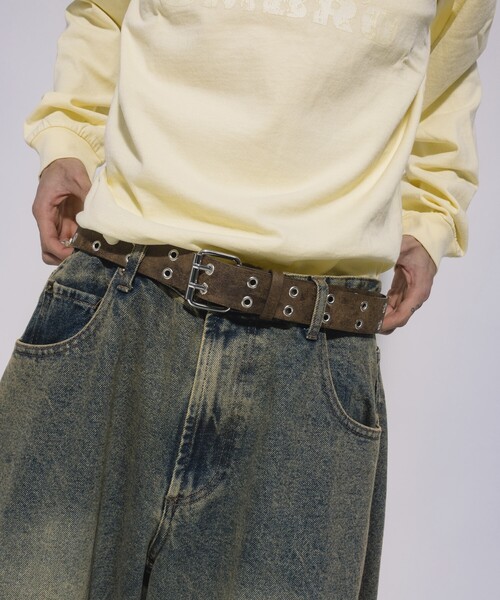 FREAK'S STORE（フリークスストア）の「ダブルピンベルト/ムラ加工（ベルト・メンズ・ブラック/ブラウン/ホワイト・ONE SIZE）」の3枚目の写真