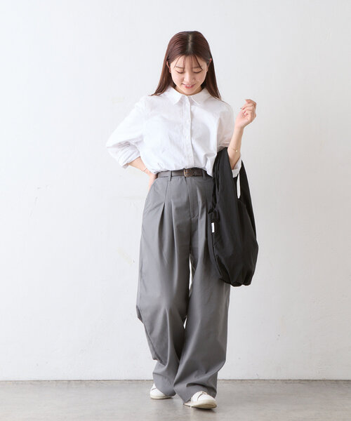 Actually（アクチュアリー）の「ナイロンギャザーマルシェバッグ（トートバッグ・レディース・アイボリー/ブラック/グリーン・0）」の20枚目の写真