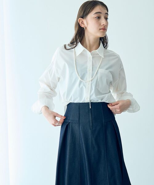 YECCA VECCA（イェッカヴェッカ）の「イージーケアオーバーシャツ（シャツ/ブラウス・レディース・ブルー系その他4/ブルー系その他6/オフホワイト/ピンク・FREE）」の2枚目の写真