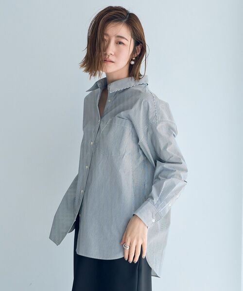 YECCA VECCA（イェッカヴェッカ）の「イージーケアオーバーシャツ（シャツ/ブラウス・レディース・ブルー系その他4/ブルー系その他6/オフホワイト/ピンク・FREE）」の3枚目の写真