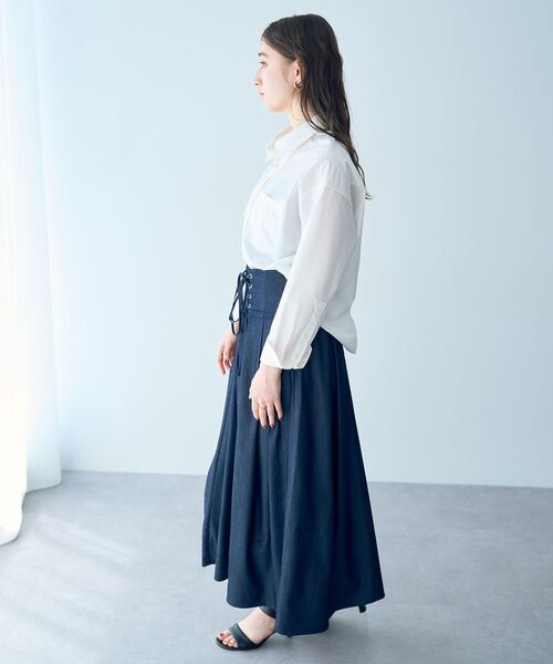 YECCA VECCA（イェッカヴェッカ）の「イージーケアオーバーシャツ（シャツ/ブラウス・レディース・ブルー系その他4/ブルー系その他6/オフホワイト/ピンク・FREE）」の13枚目の写真