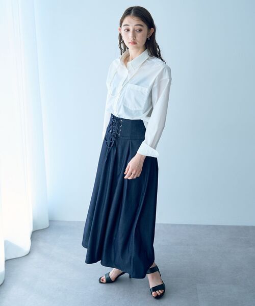 YECCA VECCA（イェッカヴェッカ）の「イージーケアオーバーシャツ（シャツ/ブラウス・レディース・ブルー系その他4/ブルー系その他6/オフホワイト/ピンク・FREE）」の14枚目の写真