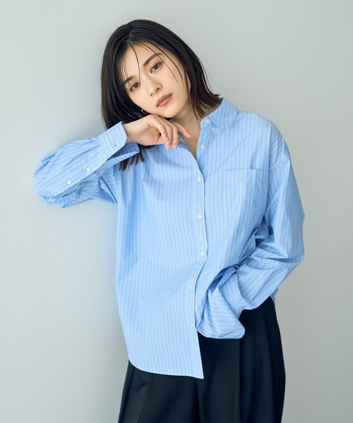 YECCA VECCA（イェッカヴェッカ）の「イージーケアオーバーシャツ（シャツ/ブラウス・レディース・ブルー系その他4/ブルー系その他6/オフホワイト/ピンク・FREE）」の4枚目の写真