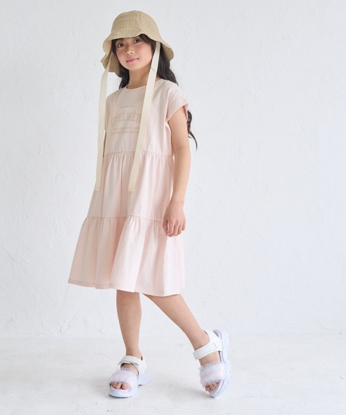 ROPE' PICNIC(ロペピクニック)の「【KIDS/キッズ】ロゴティアードカットソーワンピース(ワンピース・キッズ・ピンク/ブラック・L/M/S)」の2枚目の写真