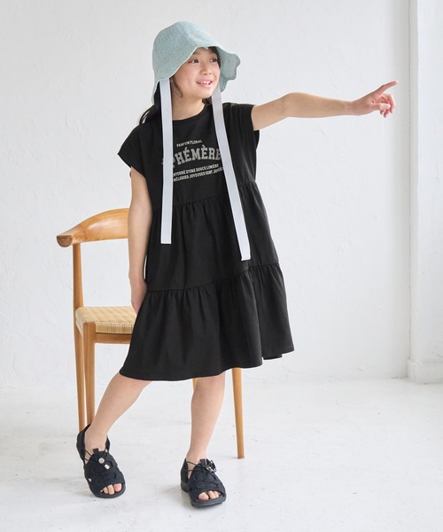 ROPE' PICNIC(ロペピクニック)の「【KIDS/キッズ】ロゴティアードカットソーワンピース(ワンピース・キッズ・ピンク/ブラック・L/M/S)」の5枚目の写真