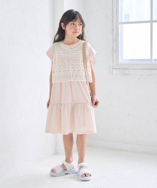 ROPE' PICNIC(ロペピクニック)の「【KIDS/キッズ】ロゴティアードカットソーワンピース(ワンピース・キッズ・ピンク/ブラック・L/M/S)」の11枚目の写真