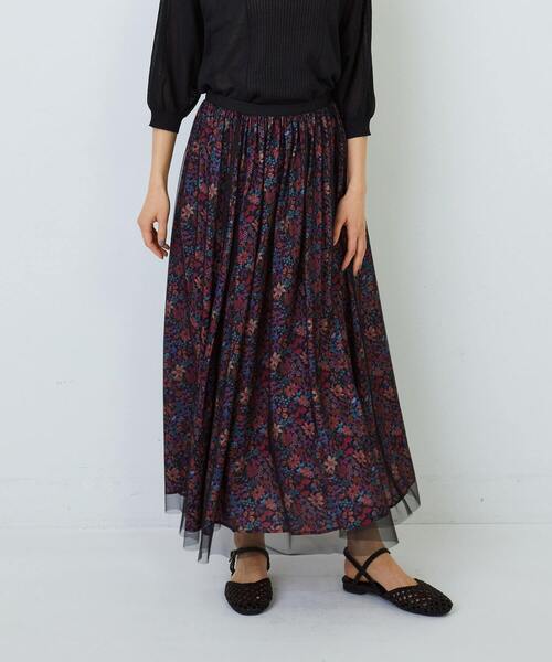 チュール×リバティプリントスカート（スカート）｜ADIEU TRISTESSE  