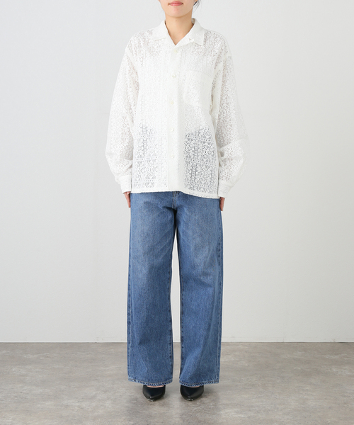 JANE SMITH / JOHN SMITH(ジェーンスミスジョンスミス)の「【JANE SMITH/ジェーンスミス】COTTON POLYESTER BLOCK LACE O:シャツ(シャツ/ブラウス・レディース・アイボリー・MEDIUM)」の5枚目の写真